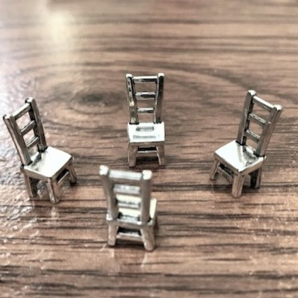 4 Pcs Micro Metal Chairs Shadow Box Room Box Diorama Craft Display